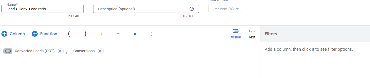 How to calculate the Lead to Converted Lead ratio